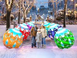 Ёлочный новогодний шар с подсветкой